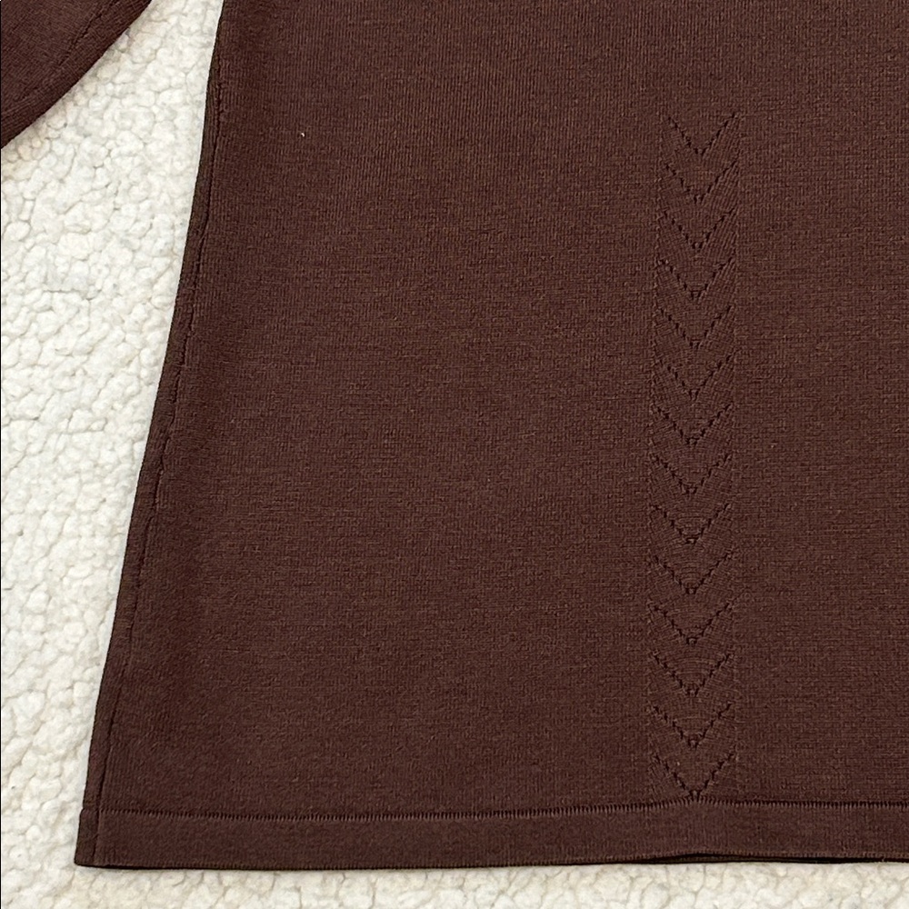 Pendleton Silk Blend 3/4 Sleeve Sweater size XL Brown Minimalist Neutral - Picture 8 of 16